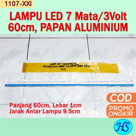 Jual Lampu Backlight BL LED TV 7 Kancing Cembung 3V 60cm PCB Alumunium