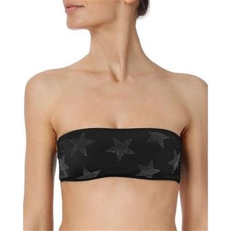 Stella McCartney Swim Nwt Stella Mccartney Studded Stars Xs Black Bandeau Bikini Swim Top