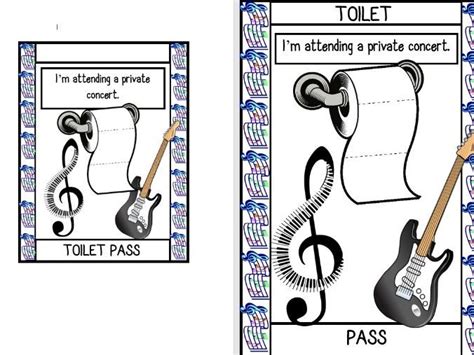 Funny Toilet Passes Hall Pass Outside Of Class Card Teaching Resources