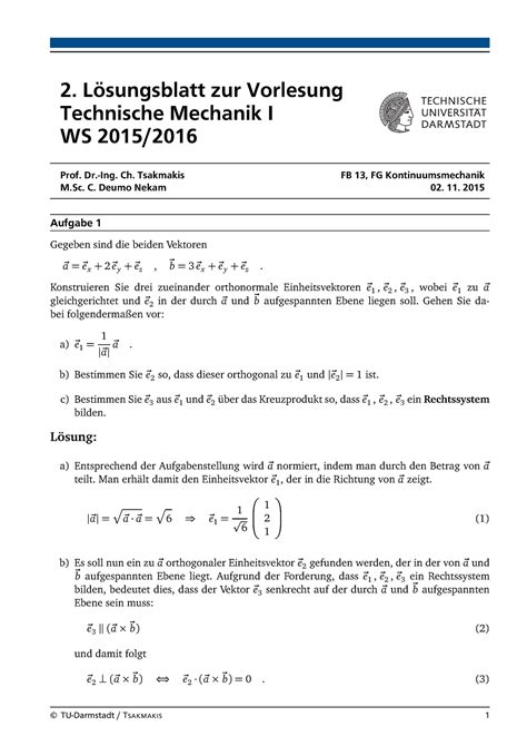 Tm L Bung Inkl L Sung L Sungsblatt Zur Vorlesung Technische