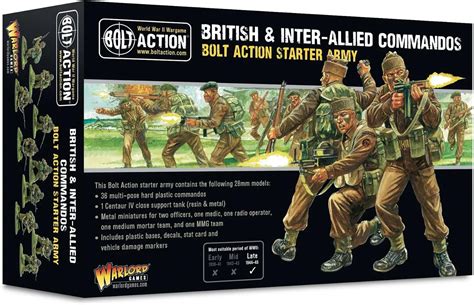 Warlord Games British And Inter Allied Commandos Starter Army 28mm Scale Plastic Miniatures For