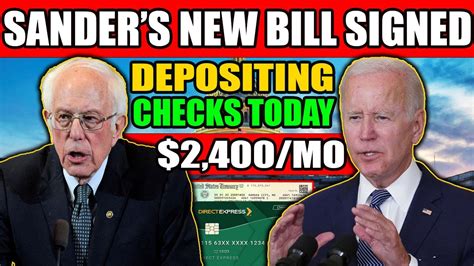 Sander S New Bill Signed 2400 Mo Depositing Checks Today For Social