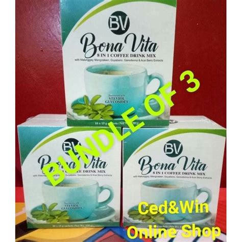 Bona Vita Coffee Organic 8 In 1 Drink Mix 3 Boxes 30 Sachets Lazada PH