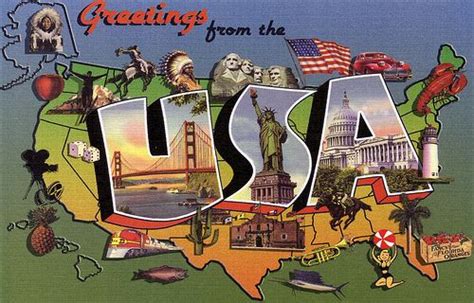 Greetings from the USA - Large Letter Postcard