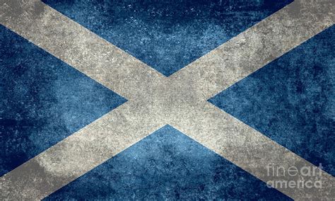 National Flag Of Scotland Vintage Version Digital Art By Sterling Gold