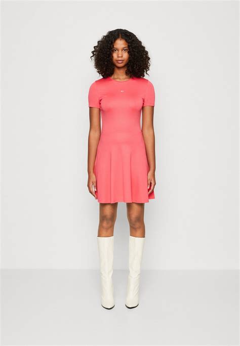 Tommy Jeans Essential Fit Flare Dress Päevakleit Laser Pinkroosa