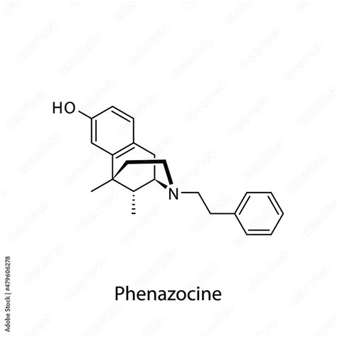 Phenazocine Molecular Structure Flat Skeletal Chemical Formula Opioid