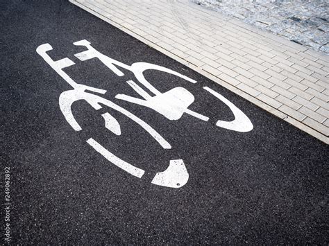 Bicycle sign on the road used for pedestrian crossing, The symbol of a ...