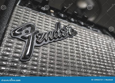 A Fender Guitar Brand Logo On Guitar Amplifier Editorial Photo Image