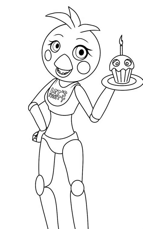 Chica Fnaf Freddy Nights Five Coloring Drawing Pages Freddys Chicken