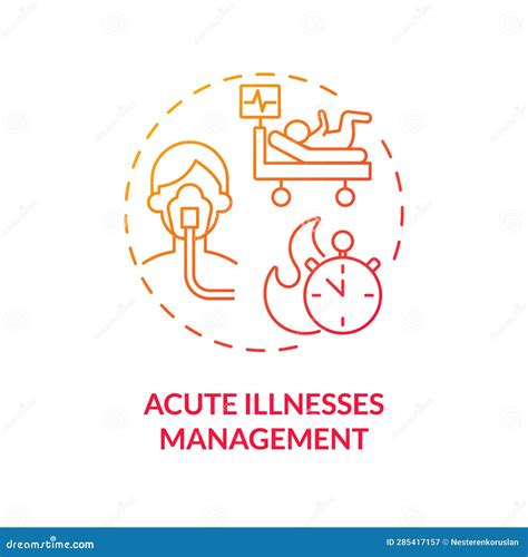 Acute Illnesses Management Red Gradient Concept Icon Stock Illustration