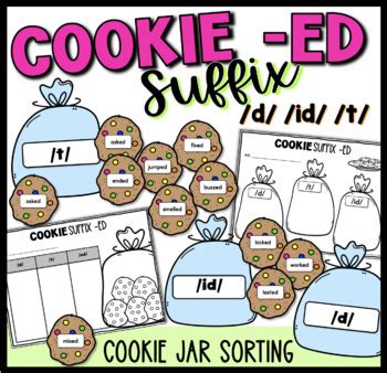 Suffix Ed Sorting Activity And Worksheet Cookie Theme Tpt