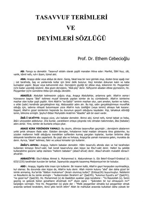 PDF TASAVVUF TERİMLERİ VE DEYİMLERİ SÖZLÜĞÜdosyalar semazen net e