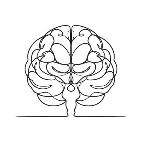 Premium Vector Continuous Line Drawing Of A Human Brain Human Brain One Line Drawing