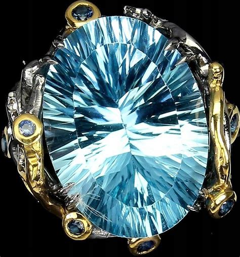 Pierścionek 15 3ct Sky Blue Topaz szafiry r 15 925 Ceny i opinie