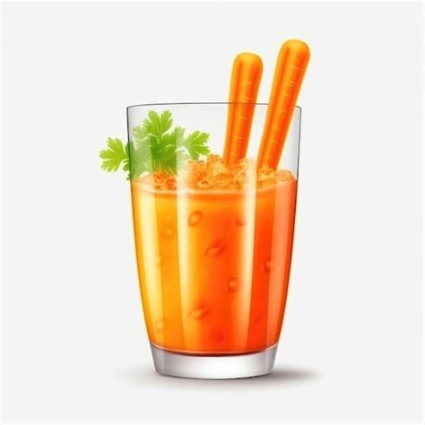 Premium Photo | Carrot juice with isolated white background