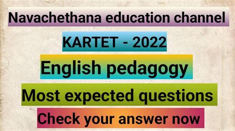 Kartet English Pedagogy Most Expected Questions Youtube