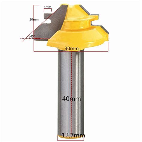 Small Lock Miter Router Bit Anti Kickback 45 Degree 1 2 Inch Stock 1 2