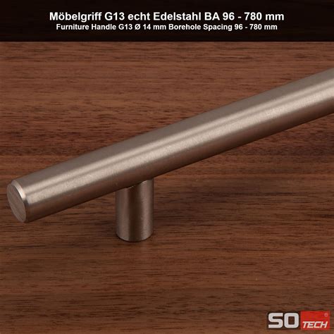 Stangengriff 14mm echt Edelstahl 96 780mm Relinggriff Möbelgriff