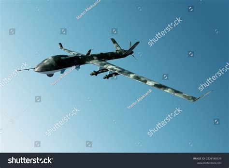 Military Combat Drone Uav On Duty Stock Illustration 2224580323