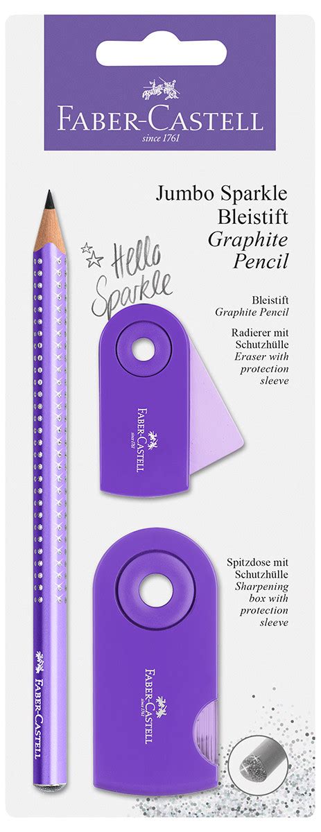 Faber Castell Jumbo Sparkle Graphite Pencil Set Purple 111675 The