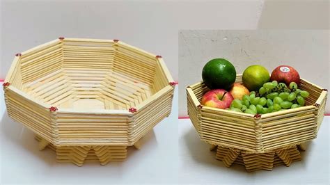 Diy Fruit Basket With Ice Cream Sticks Diy Multipurpose Box With