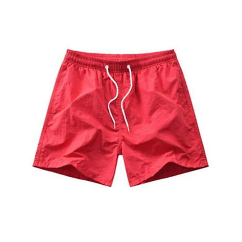 Mens Swimming Shorts Casual Summer Solid Color Drawstring Elastic Waist