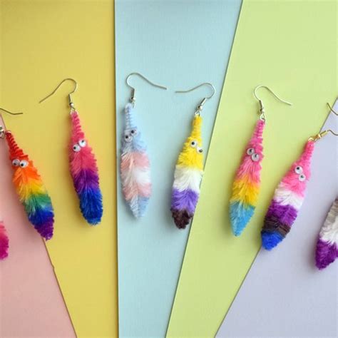 Worm On A String Earrings 10 Colors Etsy