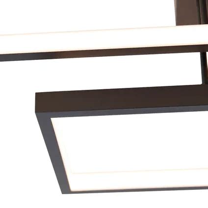 Qazqa Plafondlamp Zwart Incl Led Staps Dimbaar Lichts Lejo