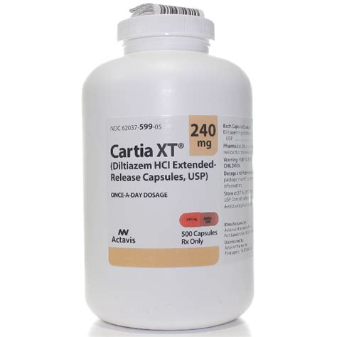 CARTIA XT 240MG CALCIUM CHANNEL BLOCKERS RX Products