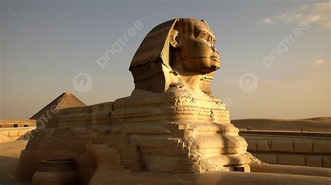 Fundo Grande Estátua Da Esfinge Fica Em Um Deserto Fundo Foto Da