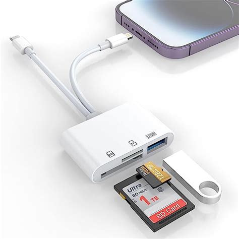 Lecteur De Carte Sd Pour Iphone Ipad Adaptateur De Lecteur De Carte Sd