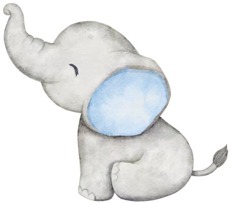 Baby Elephant Watercolor PNGs for Free Download