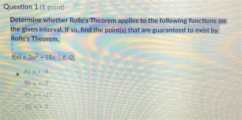 Solved Determine Whether Rolle S Theorem Applies To The Chegg