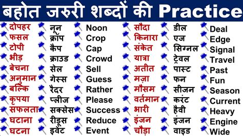 Hindi Words Meaning