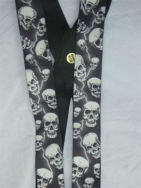 Mens Braces Skull And Lightning Fum Tools