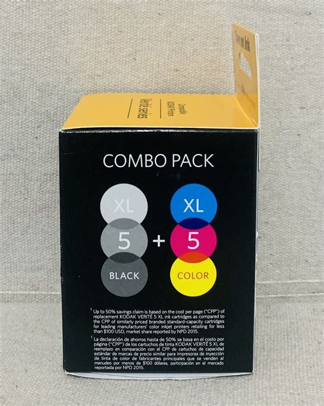 Kodak Verite Xl Combo Pack Ink Cartridge Black Color Xl Cartridge