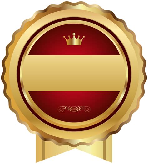 Download Red Gold Seal Badge Transparent Png Clip Art Gold Badge Icon