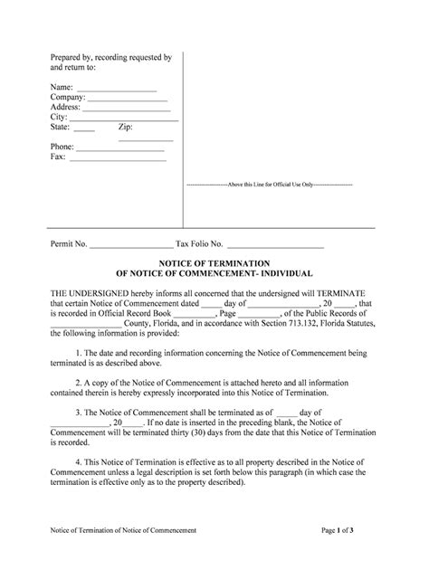 Notice Of Commencement Form Miami Dade County Fillable Printable