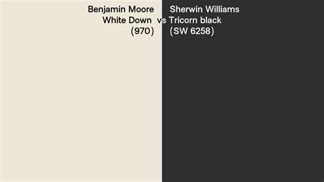 Benjamin Moore White Down 970 Vs Sherwin Williams Tricorn Black Sw 6258 Side By Side Comparison