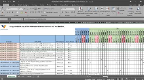 Programa De Mantenimiento Preventivo Y Correctivo En Excel Medidas De