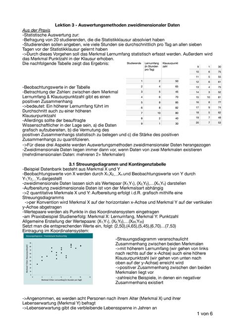 Statistik Lektion 3 Kurze Zusammenfassung Lektion 3