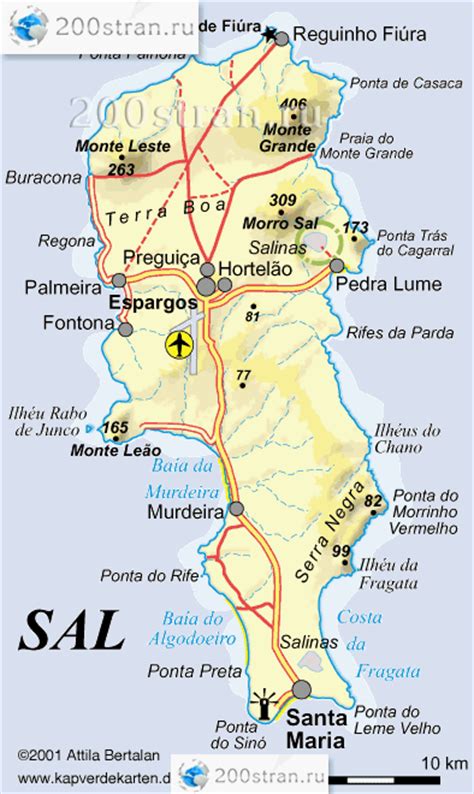 Sal Map Of Cape Verde Sal Island