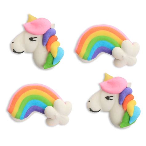 Unicorn And Rainbow Royal Icing Decorations Bulk — Caljavaonline