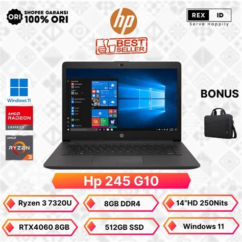 Jual Laptop Hp G Slim Bazel Ryzen Gb Gb Inch Hd