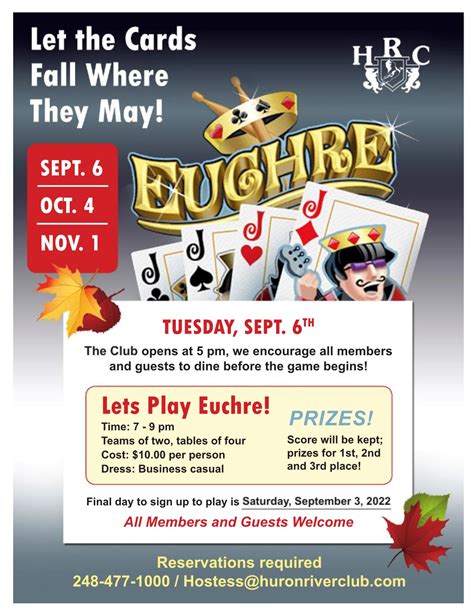 HRC's Fall Euchre Nights! - Huron River Club
