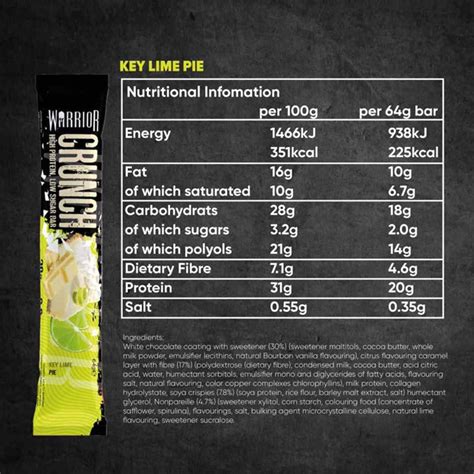 Warrior Crunch Bar 12 X 64g Key Lime Pie Proteinmarket Gr