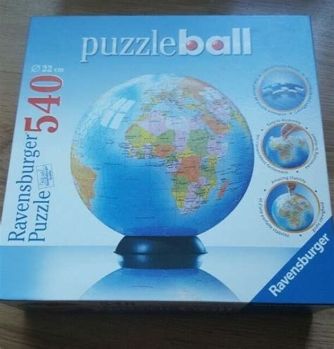 Ravensburger Puzzle Ball World Globe On Stand 540 3d Jigsaw Puzzleball