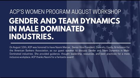 ACP Presents ACP Women S Program Gender And Team Dynamics In Male