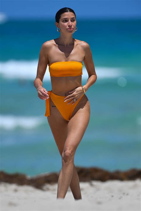 Nicole Williams In A Strapless Orange Bikini Beach In Miami Hot Sex